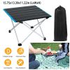 Folding Camping Table Aluminum Alloy Portable Desk Collapsible Outdoor Lightweight Picnic Table w/ Carry Bag For Camping Beach Backpacking Fishing Tra