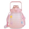 Kawaii Water Bottle with Straw 37.2oz Large Capacity Portable Sports Bottle with Cute Three-Dimensional Stickers