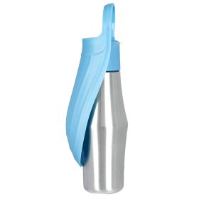 25OZ Portable Dog Water Bottle Foldable Stainless Steel Water Dispenser Leak-Proof Design for Dog Walking Traveling Hiking Outdoor Activities (Option: Blue)