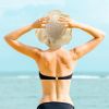 Ladies Summer Sun Hats Women Wide Brim Straw Floppy Panama Cap Roll up Beach Hat Packable Summer Cap For Women