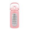 34Oz Glass Water Bottle Sports Water Bottle Motivational Water Bottle Water Intake Tracker Bottle with Straw Time Marker Silicone Sleeve Handle for Gy