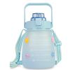 Kawaii Water Bottle with Straw 37.2oz Large Capacity Portable Sports Bottle with Cute Three-Dimensional Stickers
