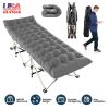 Folding Camping Cot Portable Sleeping Camping Bed Collapsible Travel Camp Cots Guest Bed Cot with 2-Sided Soft Pad 440LBS Max Load