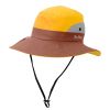 Women Summer Sun Bucket Hats Foldable UV Protection Cotton Cap Wide Brim Floppy Cap Packable Ponytail Mesh Travel Hat For Beach Fishing Camping Travel